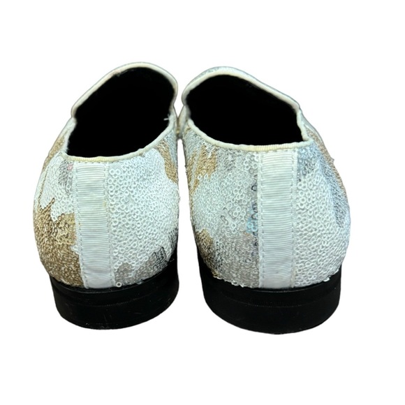 Stacy Adams Strut Gold White Silver Sequin Men's 10 Slip On Oxfords #25253-110 - Picture 5 of 7